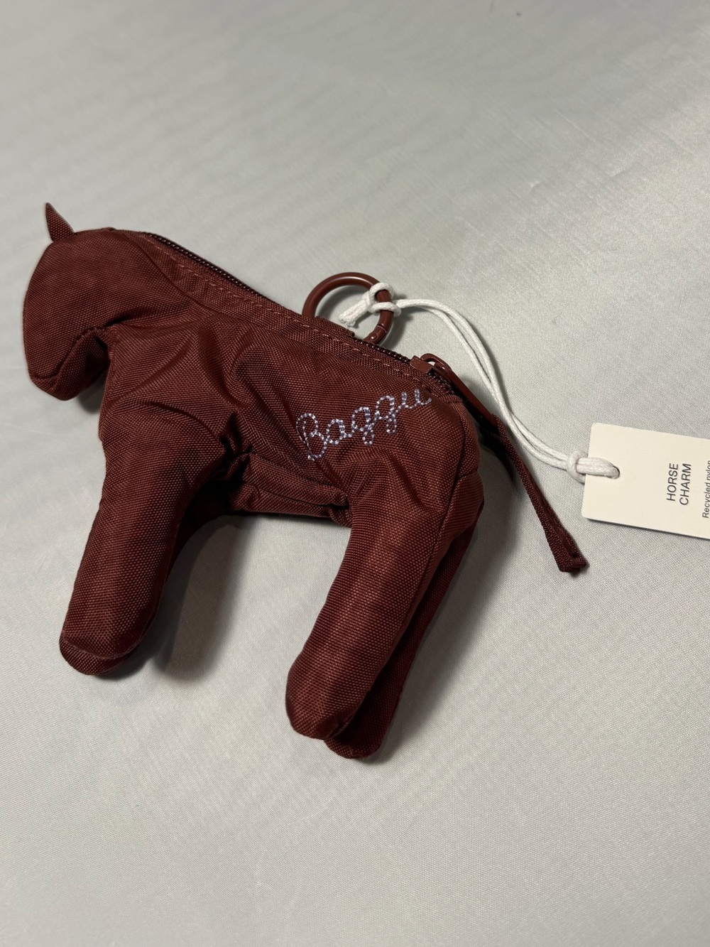 BAGGU Rust Brown Horse Zip Pouch